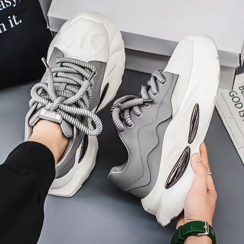 Sarah Express Men's Breathable Mesh Platform Casual Sneakers