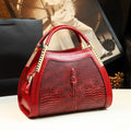 Sarah Express Crocodile Pattern Structured Messenger Handbag Red