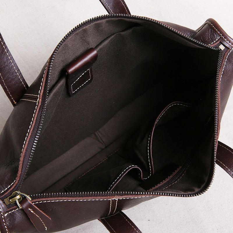 Sarah Express Vintage Leather Laptop Briefcase Computer Bag