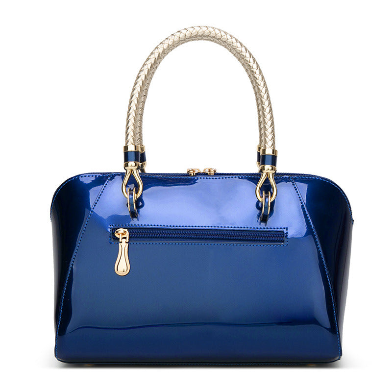 Sarah Express Structured Patent Leather Crossbody Handbag
