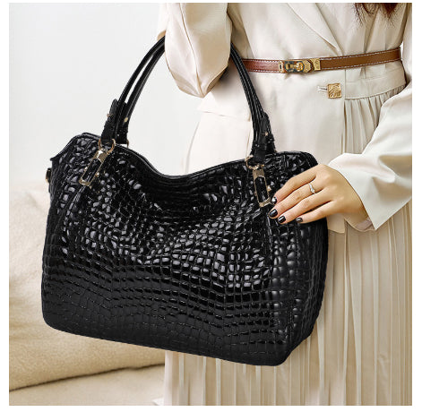 Sarah Express Crocodile Pattern Genuine Leather Tote Bag