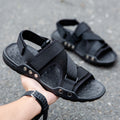 Sarah Express Casual Roman Sandals with Adjustable Straps Black