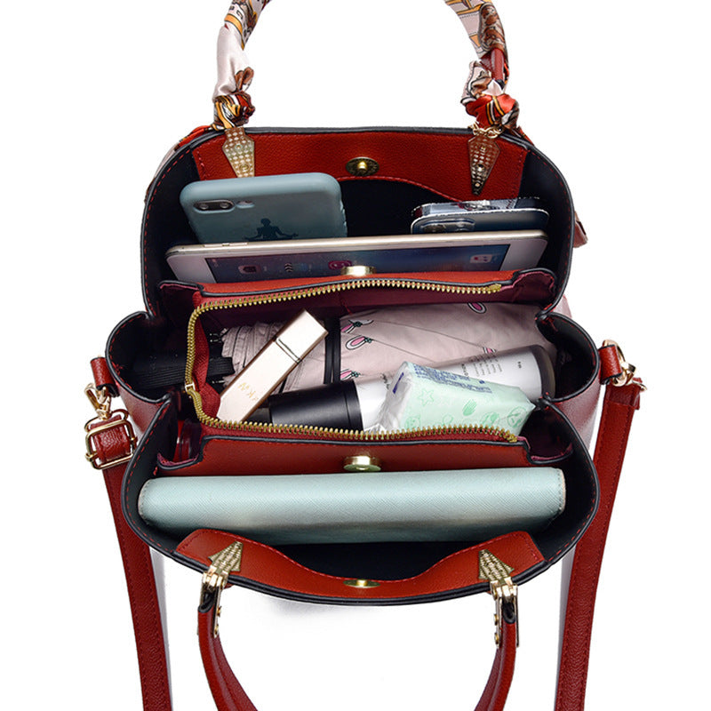 Sarah Express Structured Shoulder Bag With Leaf Pendant