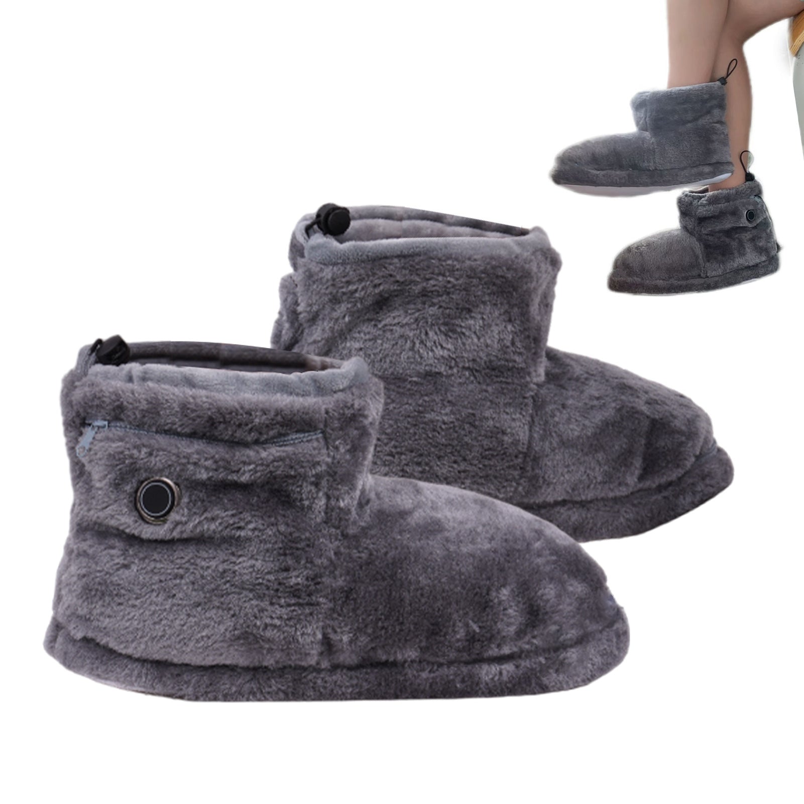 Sarah Express USB Heated Plush Warming Bootie Slippers