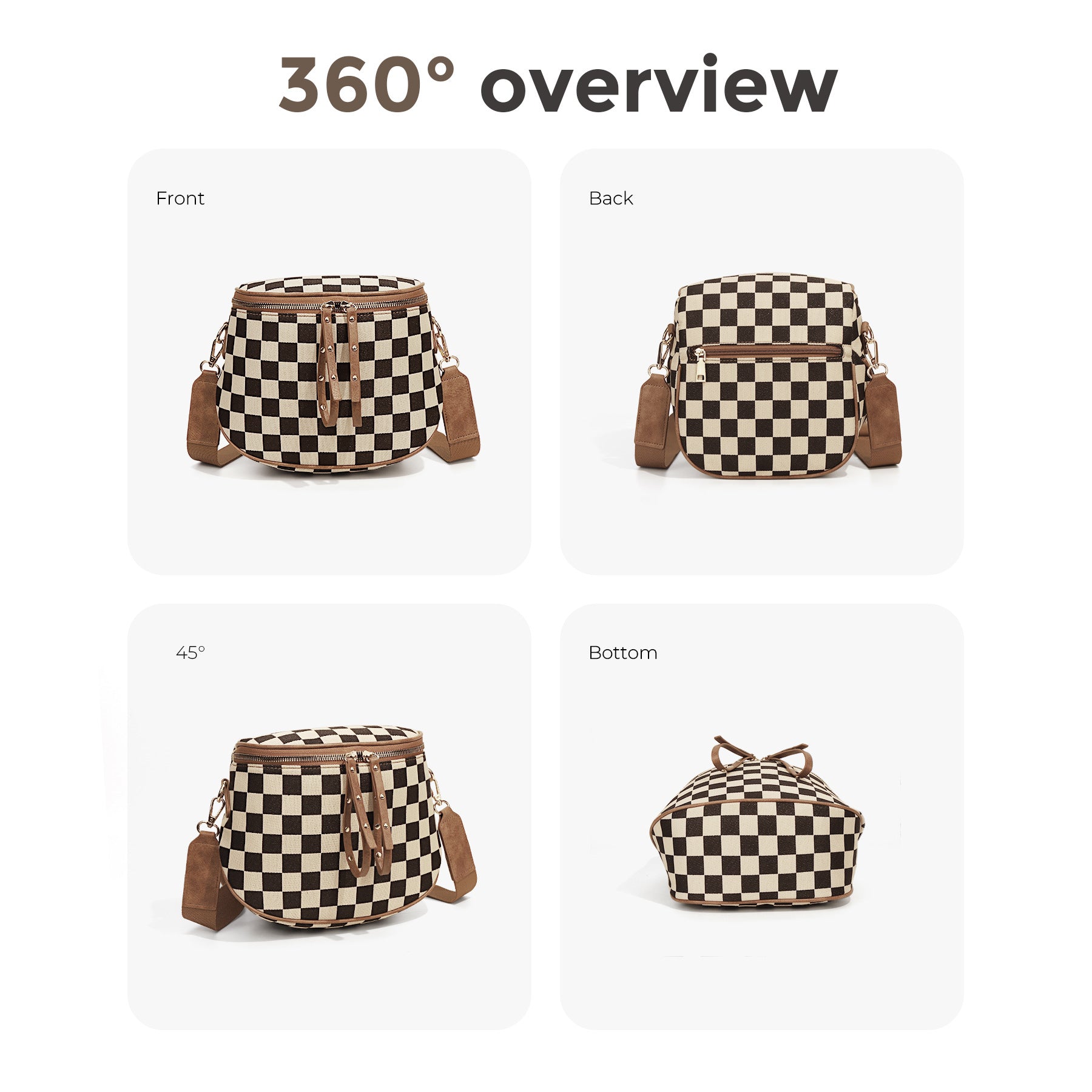 Sarah Express Plaid Shell Crossbody Bag with Pouch