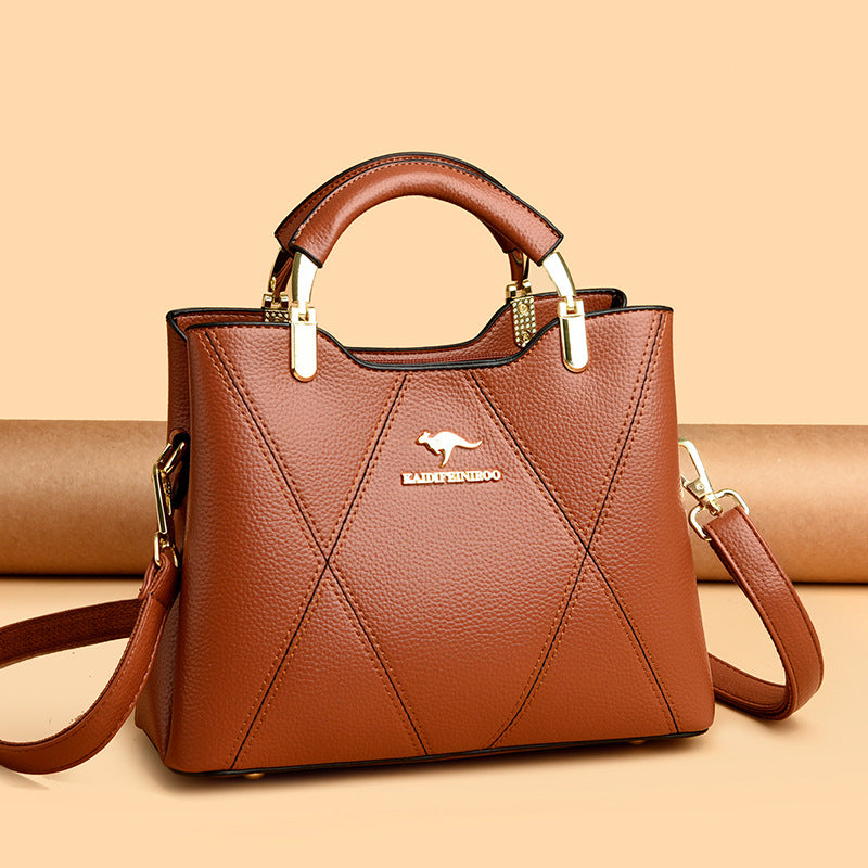 Sarah Express Plaid PU Leather Tote Shoulder Bag