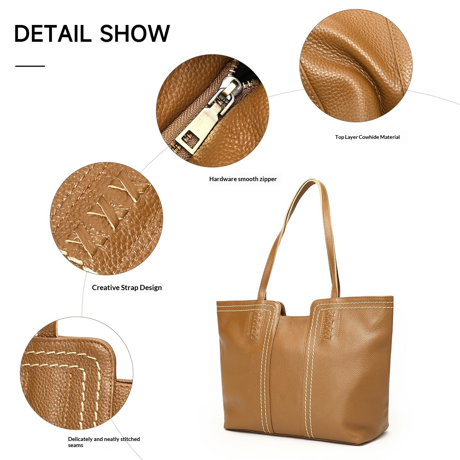 Sarah Express Soft Genuine Leather Patchwork Tote Bag
