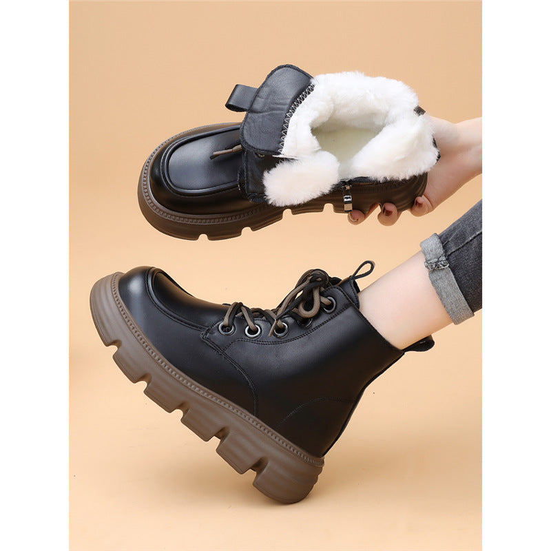 Sarah Express Women's Wool-Lined Leather Winter Boots
