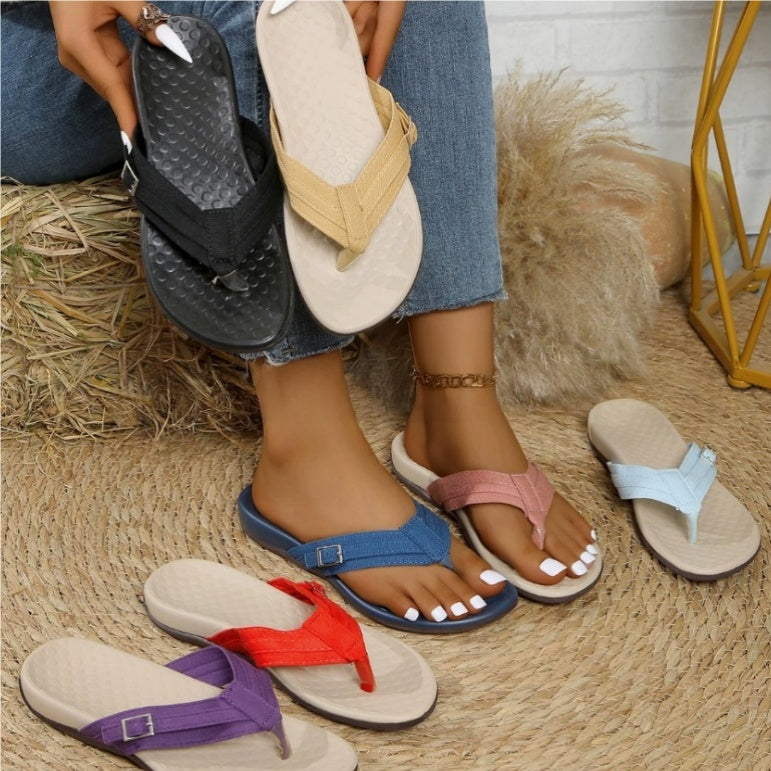 Sarah Express Women's Plus-Size Flat PU Sandals