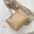 Sarah Express Structured PU Leather Shoulder Tote Bag Khaki
