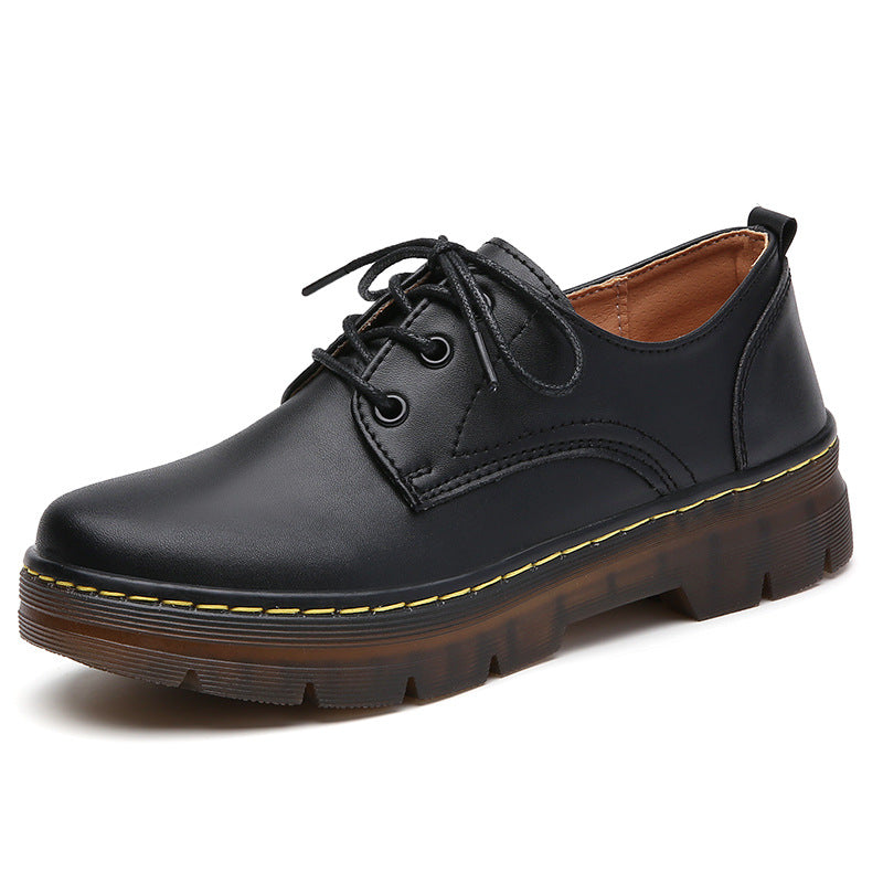Sarah Express Retro British Style Cutout Leather Loafers