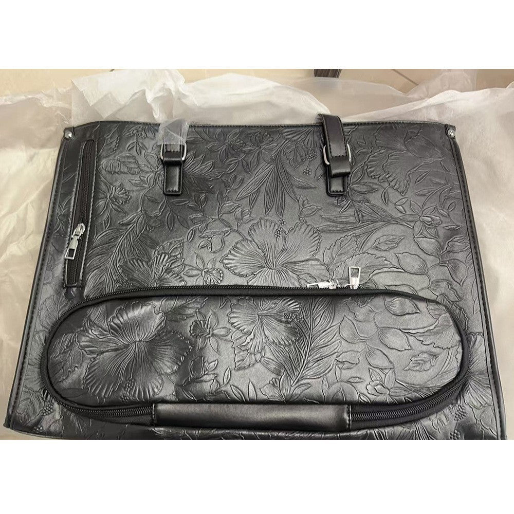 Sarah Express 2-in-1 Expandable Tote and Lunch Bag Black Printed