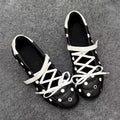 Sarah Express Polka-Dot Mary Jane Cross-Strap Heels Black