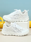 Sarah Express Women's Breathable Lace-Up Casual Sneakers White