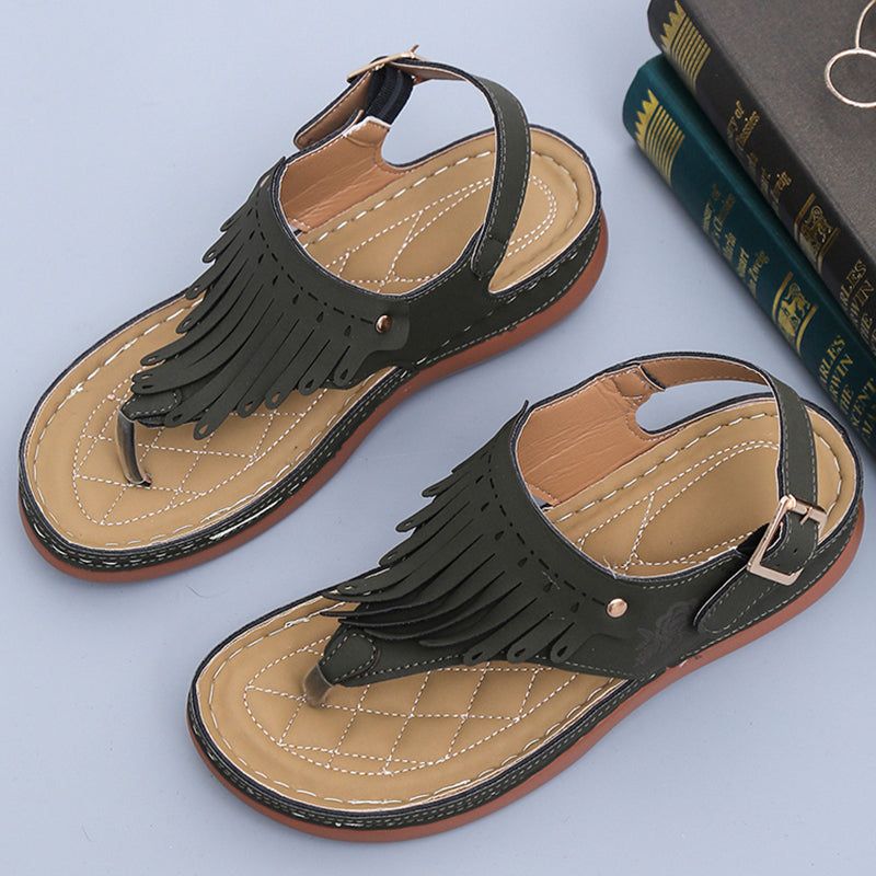 Sarah Express Women's Roman Cutout Wedge Beach Sandals Navy Blue