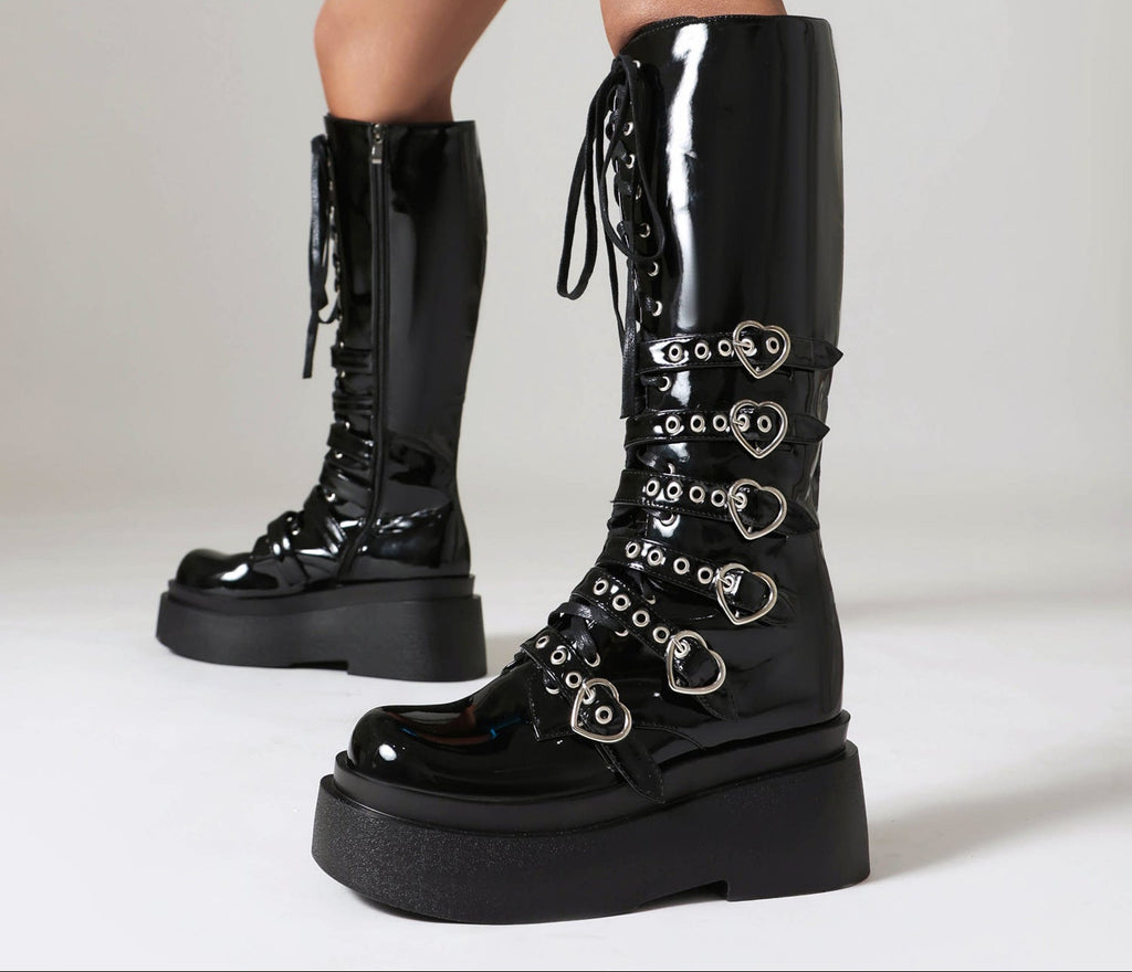Sarah Express Chunky Platform Over-the-Knee Punk Boots