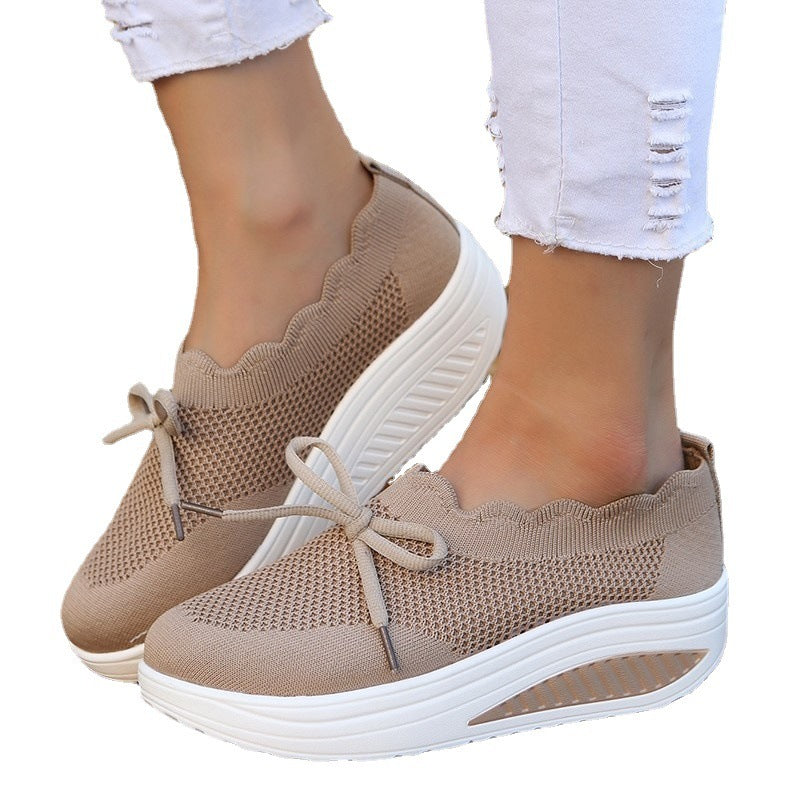 Sarah Express Women's Breathable Mesh Platform Sneakers