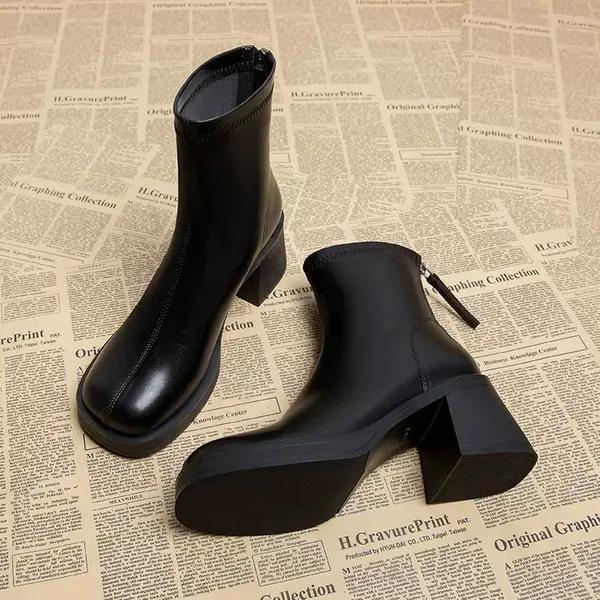 Sarah Express Women's Minimalist Slip-On Ankle Boots