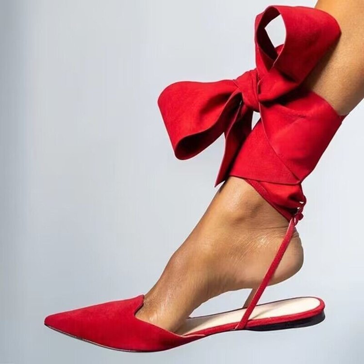 Sarah Express Suede Pointed-Toe Lace-Up Sandals