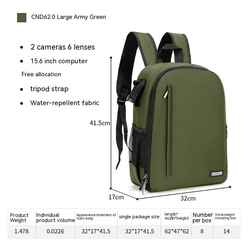 Sarah Express Casual Nylon DSLR Camera Laptop Backpack Army Green large size