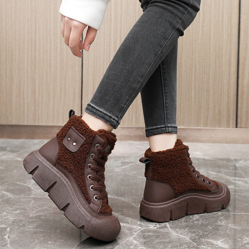 Sarah Express Lace-Up Cashmere Lined High-Top Snow Boots