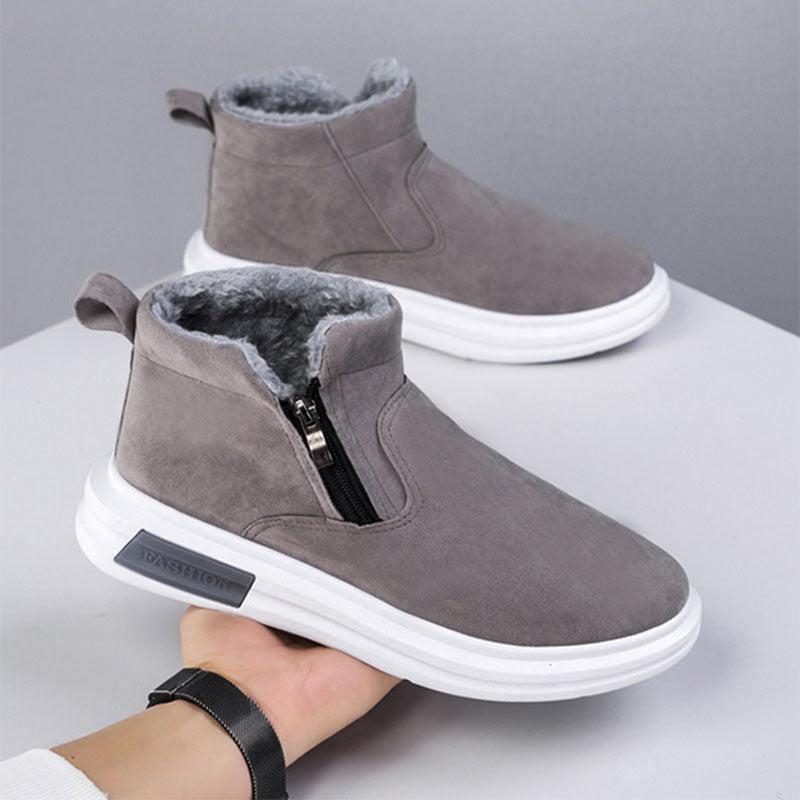 Sarah Express Men's Fleece Lined Side Zipper Ankle Boots