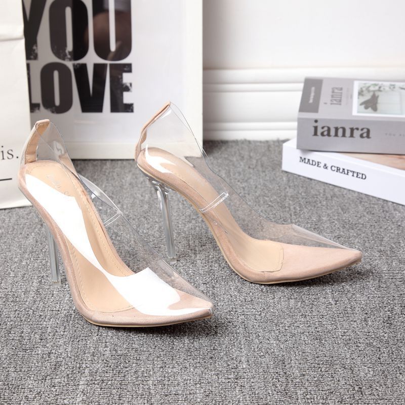 Sarah Express Transparent Pointed Toe Stiletto Pumps