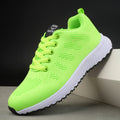 Sarah Express Women's Lightweight Mesh Lace-Up Sneakers Fluorescent Green