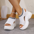 Slip-On Flyknit Platform Peep-Toe Sandals – sole profile alternate view 7