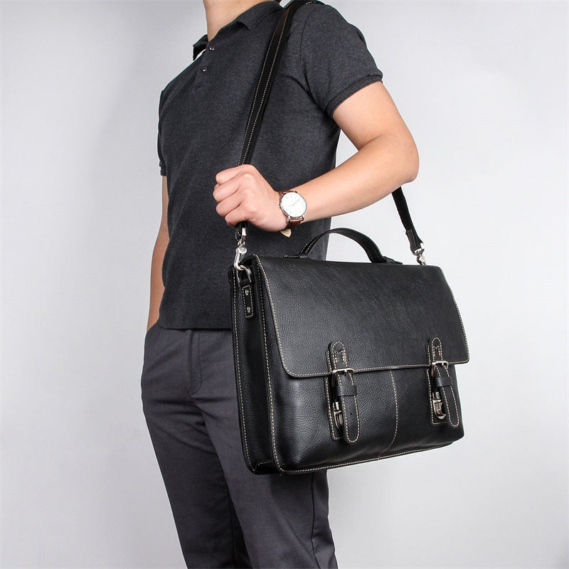 Sarah Express Retro Leather Laptop Business Briefcase