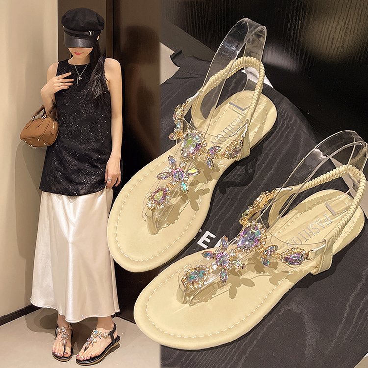 Sarah Express Women's Embellished Roman Flat Sandals