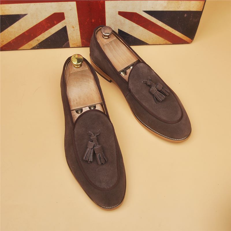 Sarah Express Classic British Pointed Toe Slip-On Loafers