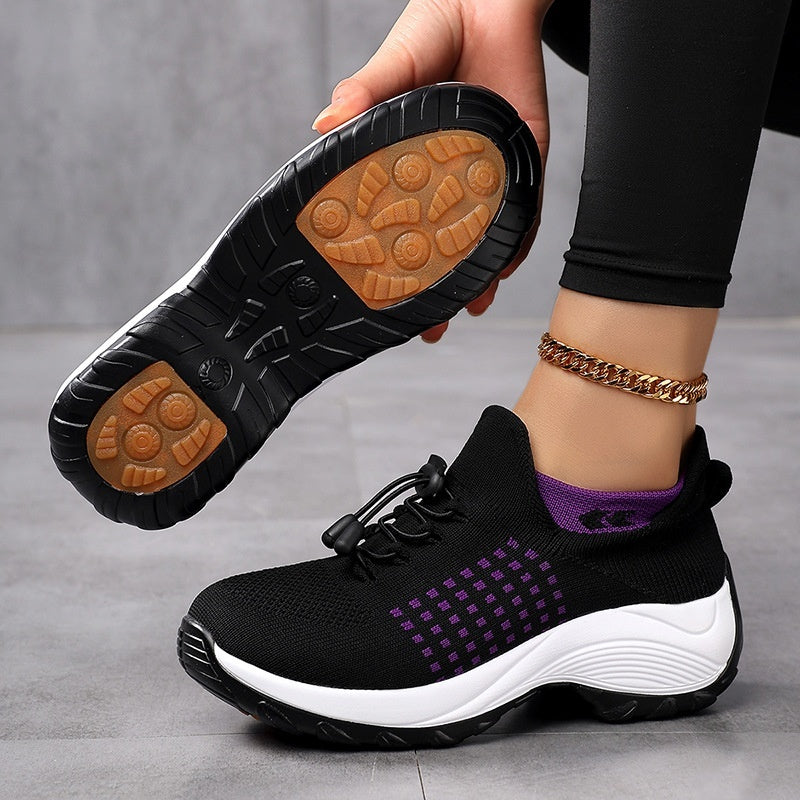 Sarah Express Flyknit Rocker Sole Slip-On Sneakers