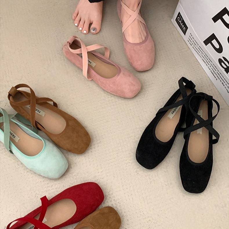 Sarah Express Square Toe Mary Jane Chunky Flats