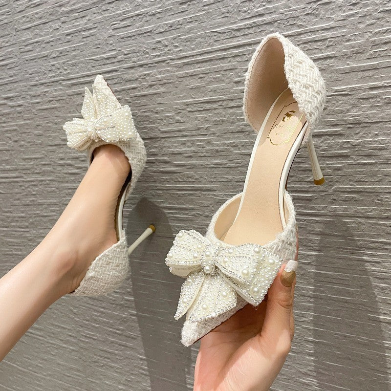 Sarah Express Embellished Bow Pointed Toe High Heels