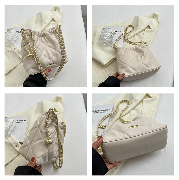 Sarah Express Quilted Rhombus Chain Shoulder Messenger Bag