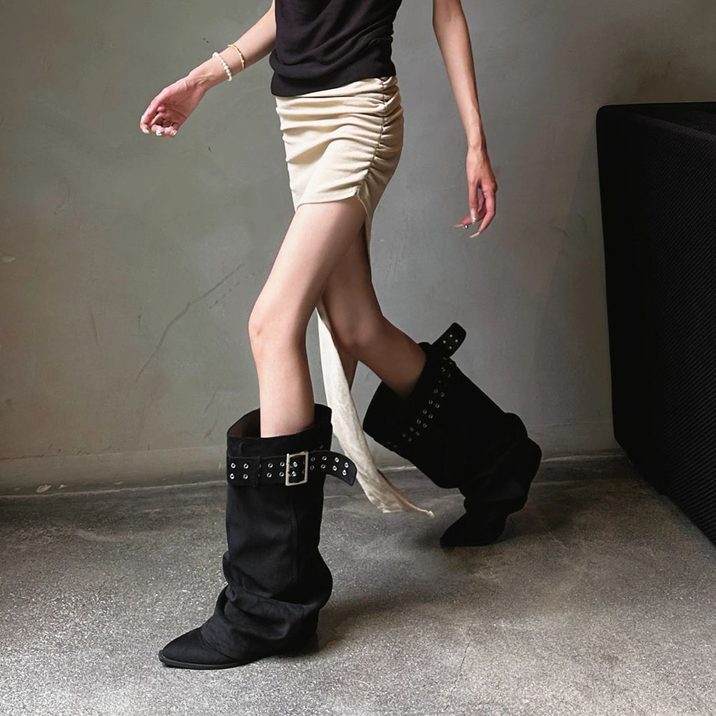 Sarah Express Women's Knee-High Western Stiletto Boots