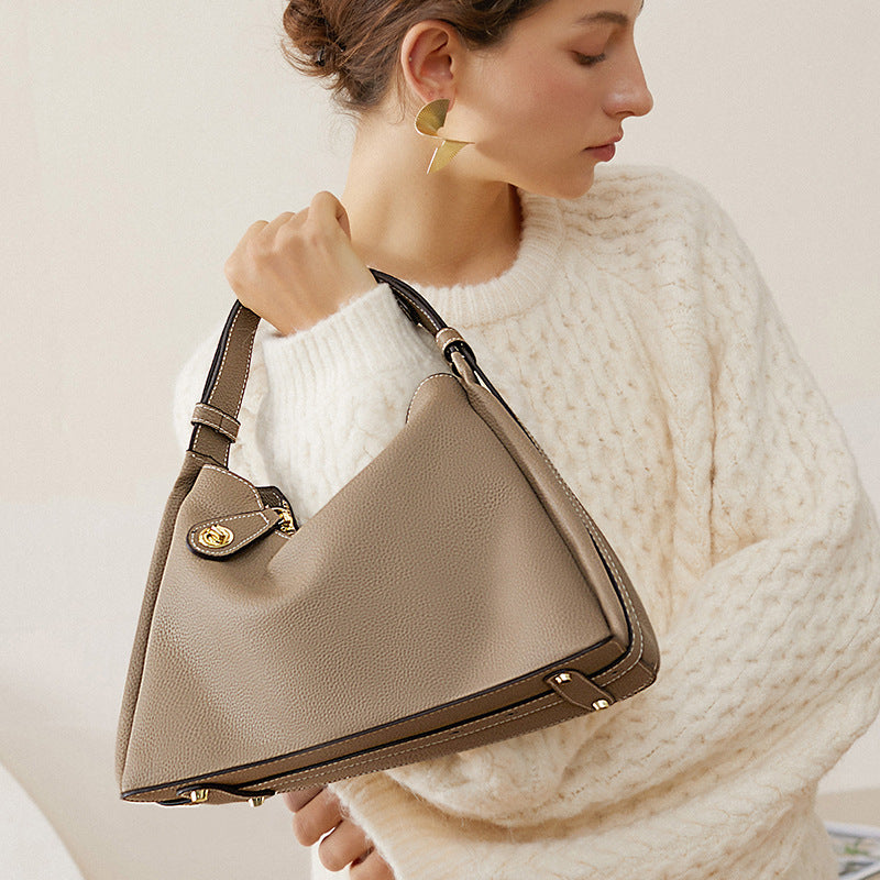 Sarah Express Retro Structured Leather Crossbody Shoulder Bag