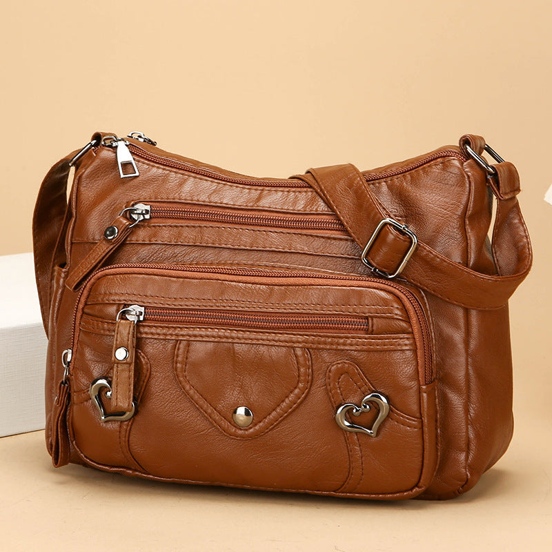 Sarah Express Multi-Layer Soft PU Leather Crossbody Bag
