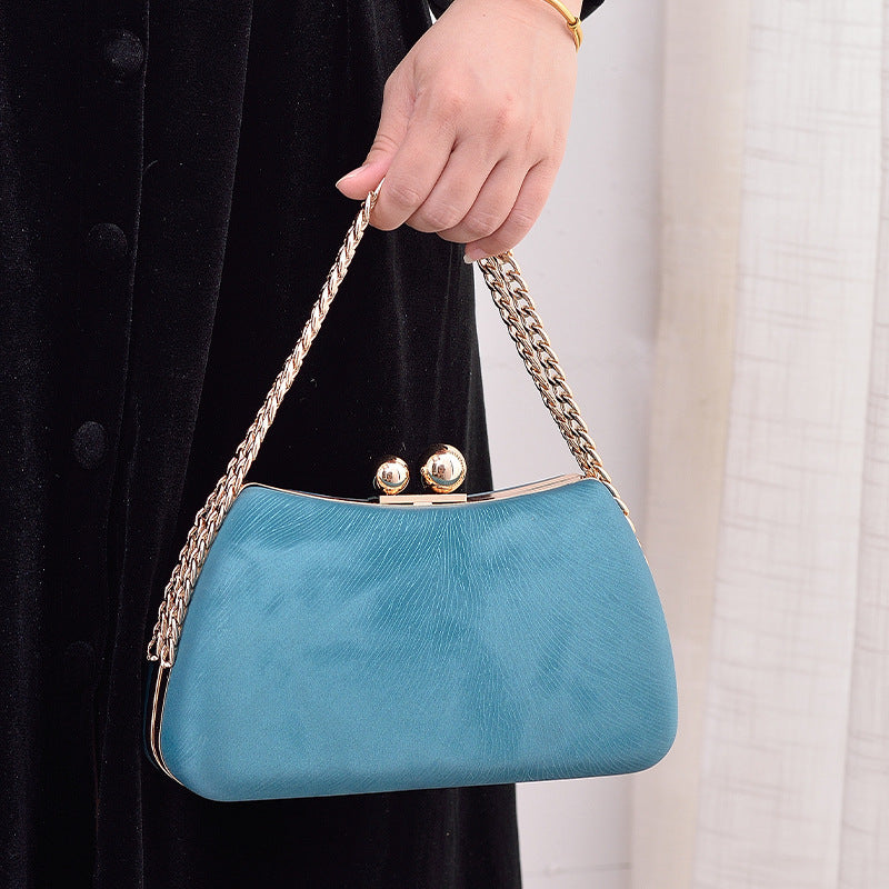Sarah Express Embossed Chain Lock Evening Crossbody Bag