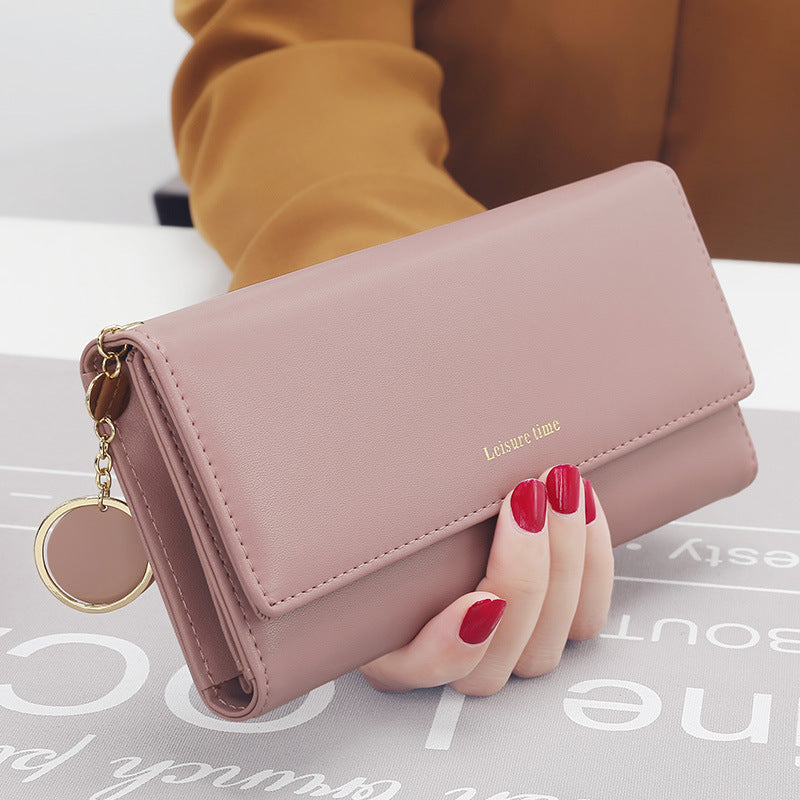 Sarah Express Multi-Function Long Wallet with Pendant Pink
