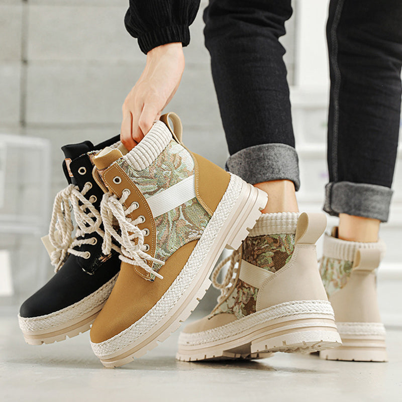 Sarah Express Men's British Style High-Top Casual Boots
