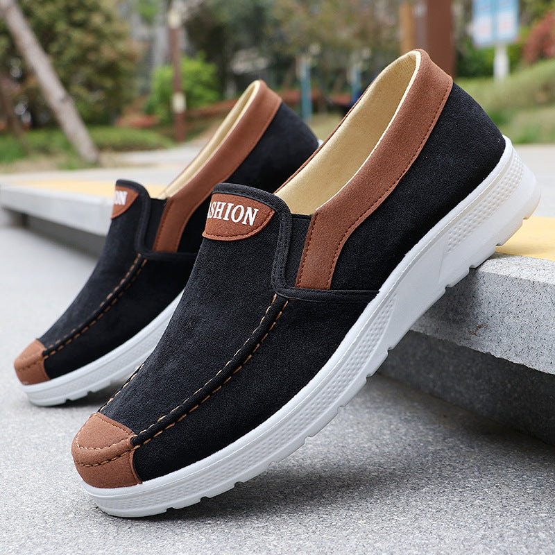Sarah Express Men's Breathable Slip-On Canvas Sneakers Black