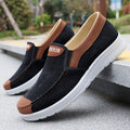 Sarah Express Men's Breathable Slip-On Canvas Sneakers Black