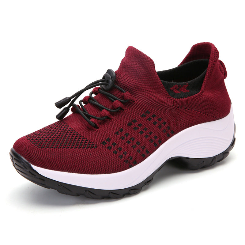 Sarah Express Breathable Mesh Sock Sneakers with Cross-Straps