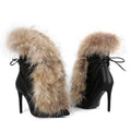 Sarah Express Pointed-Toe Stiletto Ankle Boots Black
