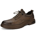 Sarah Express Casual Leather Loafers with Toggle Lacing Khaki