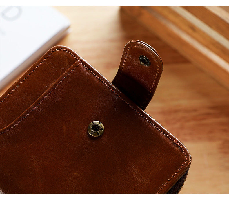 Sarah Express Men's First Layer Leather Short Wallet