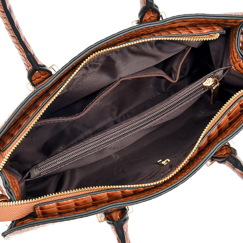 Sarah Express Crocodile Pattern Structured Messenger Shoulder Bag