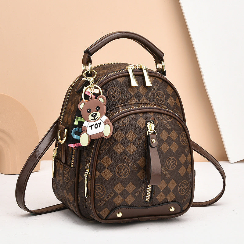 Sarah Express Patterned Travel Backpack with Bear Charm
